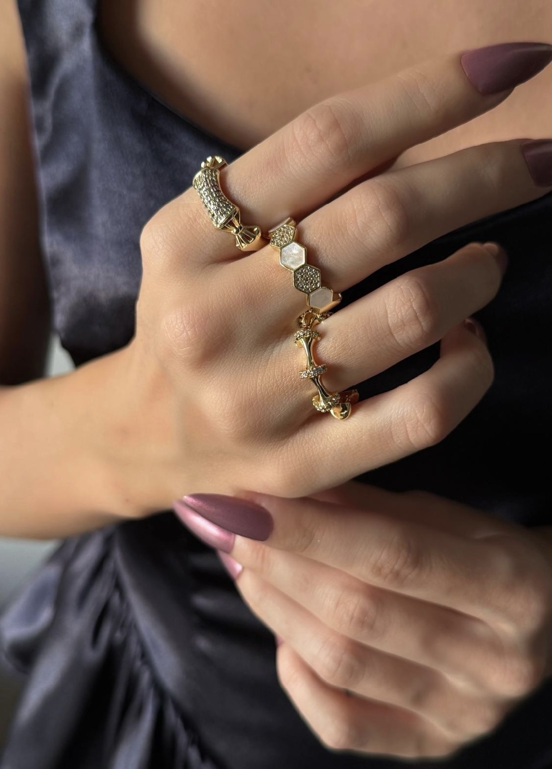 screenshot-50 Bambu Kemik Model Ayarlanabilir Gold Yüzük - Görsel 1