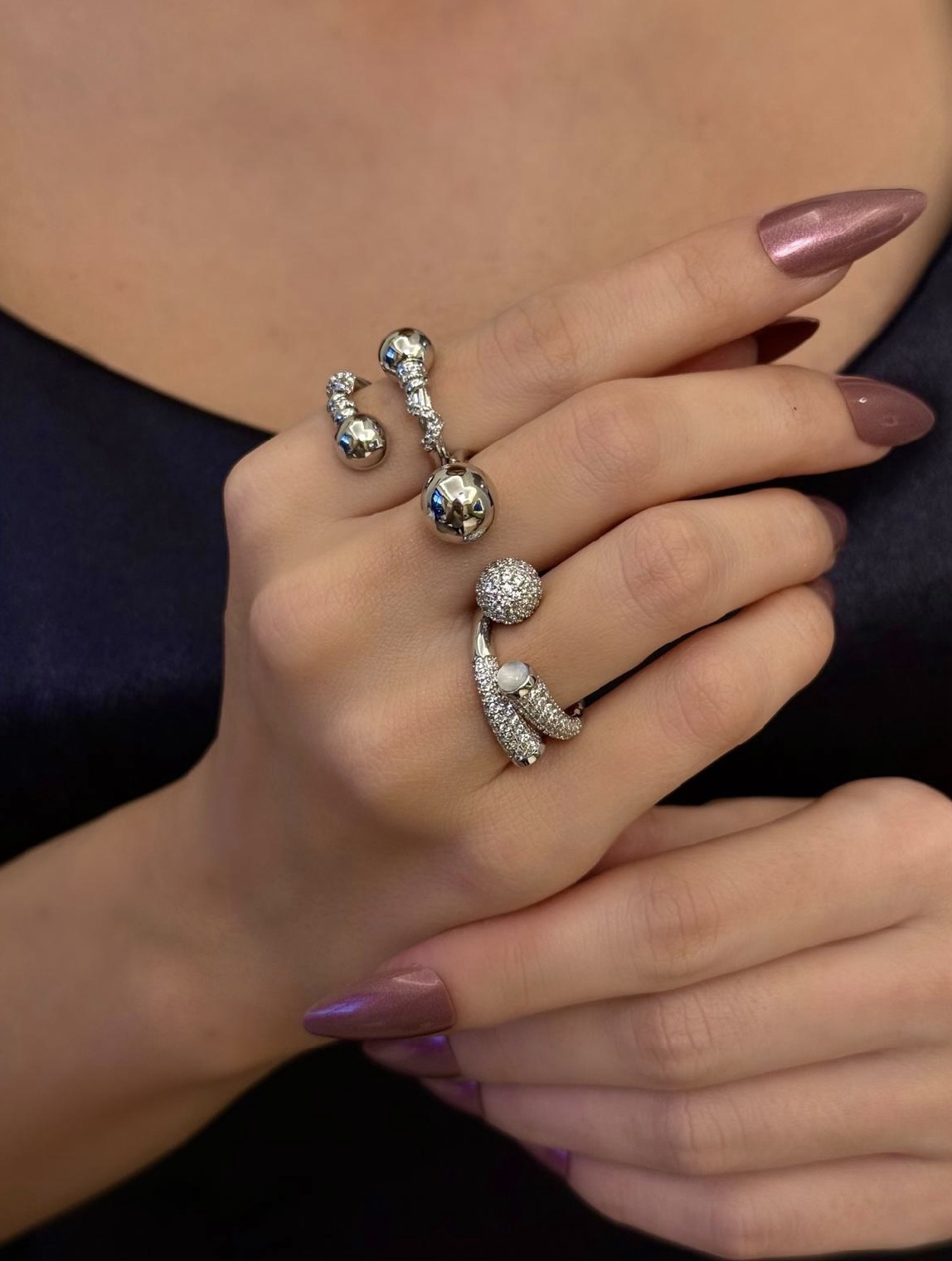 screenshot-62 Sıra Taşlı Silver Ayarlanabilir Yüzük - Görsel 1