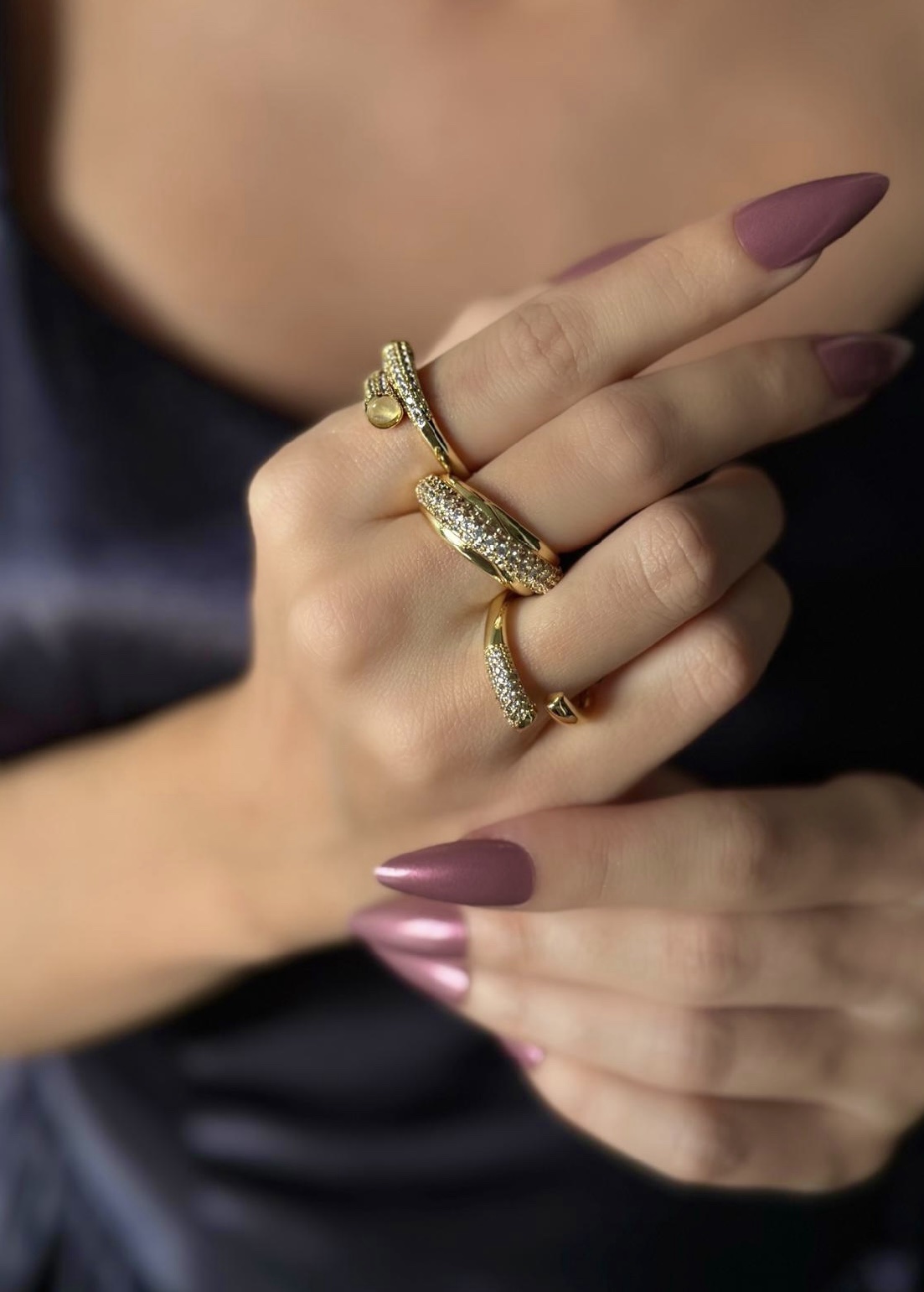 screenshot-69 14K Gold Sarmal Taşlı Model Ayarlanabilir Yüzük - Görsel 1